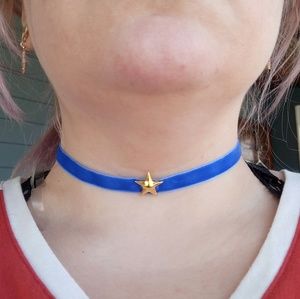 Sailor Uranus velvet star choker - 14" w/ 3" ext.